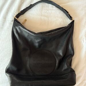 Black Leather Hobo Bag Tory Burch